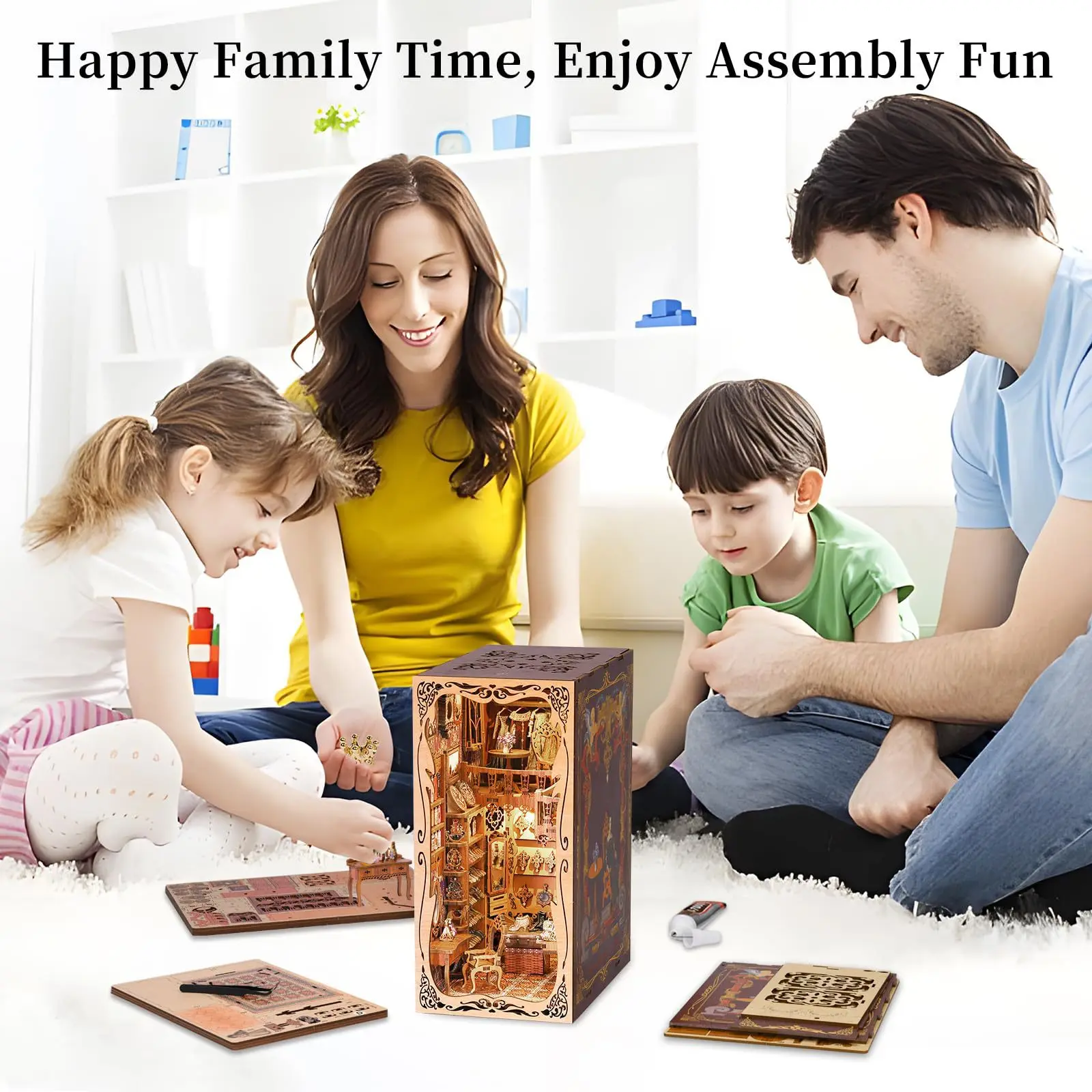 DIY Herzogin Kleiderschrank Diy Bücherregal Holzspielzeug Handgemachtes Puzzle 3D Dreidimensionale Montage Bausteine Geschenk für Freunde