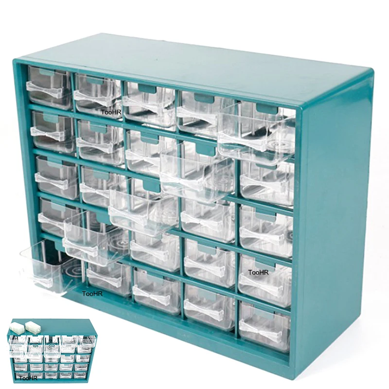 

25 lattice Drawer Type Plastic Tool Box Hardware Tool Storage Box Wall Hanging Screw Parts Classification Component Box