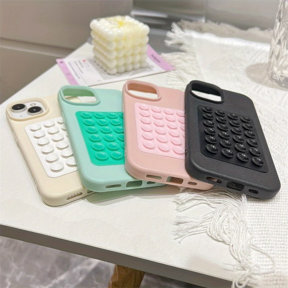 3D-Saugnapf-Ständerhülle für iPhone 11 12 13 Pro Max Hüllen iPhone 17 15 16 14 Plus XS XR Stoßfeste Runde Saugnapf-Silikonhülle – Detail 8
