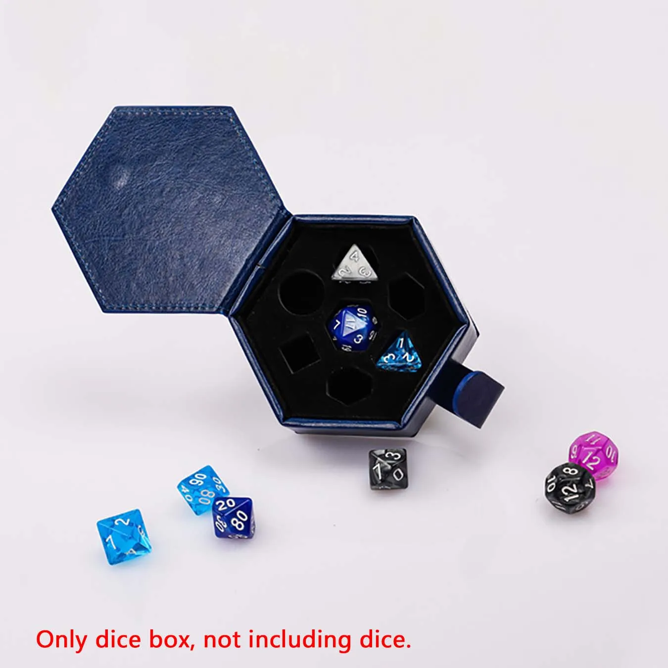 

1 шт., коробка для хранения кубиков, кожаная шестиугольная откидная коробка, коричневая, черная, синяя кожаная чашка для кубиков для D&D COC, ролевая игра, DND, настольная игра