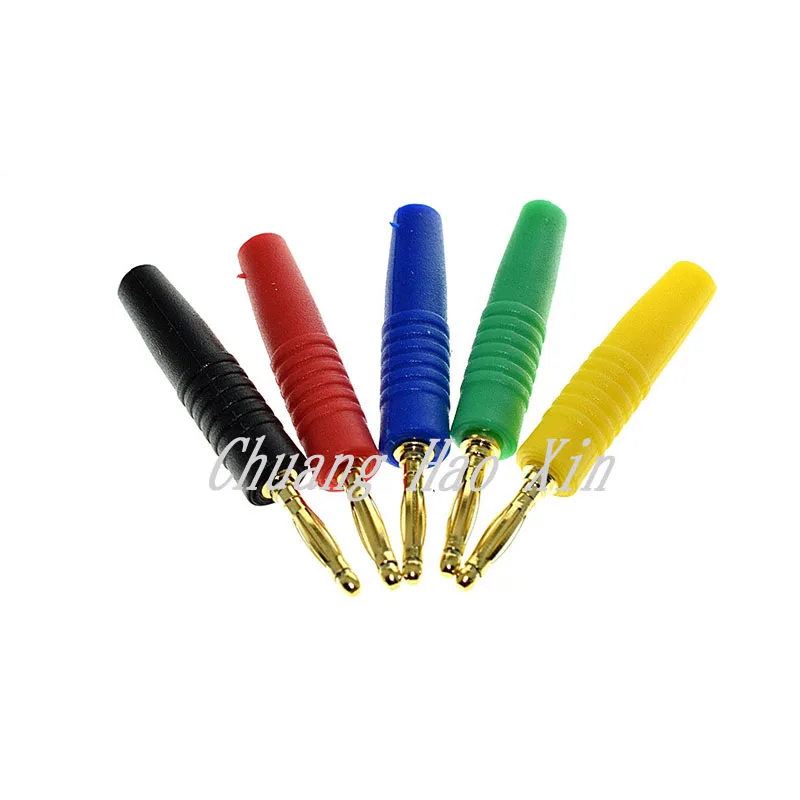 

5 шт. 2 мм штекеры типа «банан» с золотой пластиной, мини-вилка типа «банан» для розетки типа «банан»