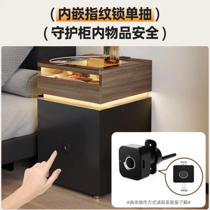 Mesa de cabeceira simples e moderna casa quarto armário recarregável