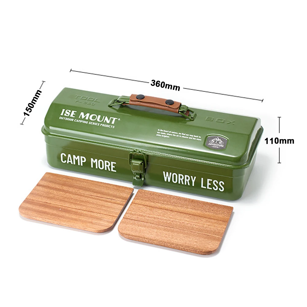 Outdoor Tools Storage Box Portable Camping Picnic Hand Box Metal Tools Storage Box with Handle Sundries Storage Supplies