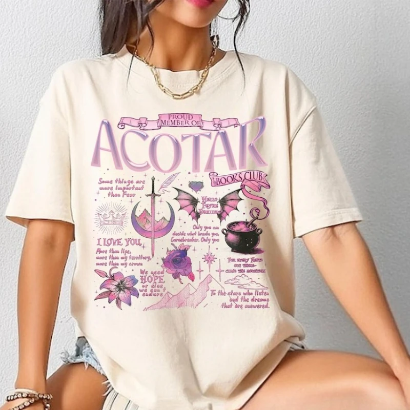 ACOTAR Book Club Shirt Proud Member of The Acotar Shirts Night Court Gift Velaris Valkyrie Tees Women Clothes Kawaii Clothes Top