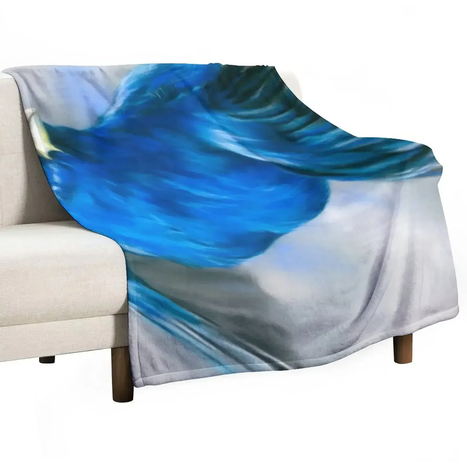 

Indigo Bunting in Flight Throw Blanket Blankets For Bed blankets ands Vintage Decorative Beds Blankets