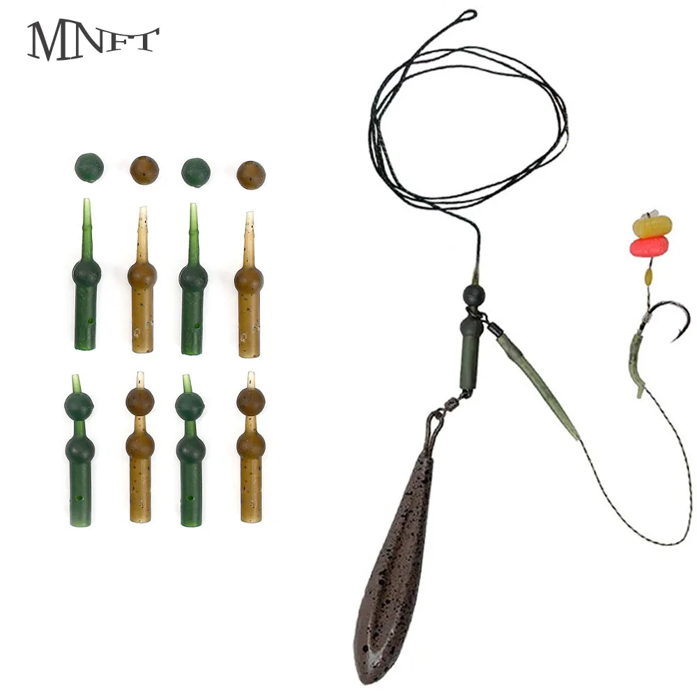 20Sets Karpfen Rig Material Tackle Ausrüstung Run Rig Gummi für Karpfen Angeln Running Rig Leadcore Führer Anti Tangle Hülse