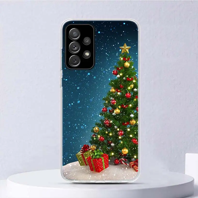 Merry Christmas Tree Snow Soft Case For Samsung Galaxy A15 A14 A13 A12 A55 A54 A53 A52 Phone Cover A35 A32 A33 A25 A23 A22 A05S 