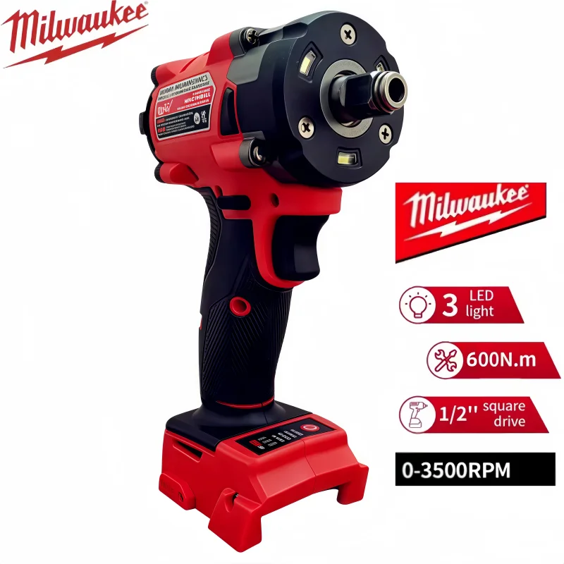 M18 Brushless Electric Impact Wrench 1/2 in Cordless Wrench Screwdriver Car Repair Power Tools For M