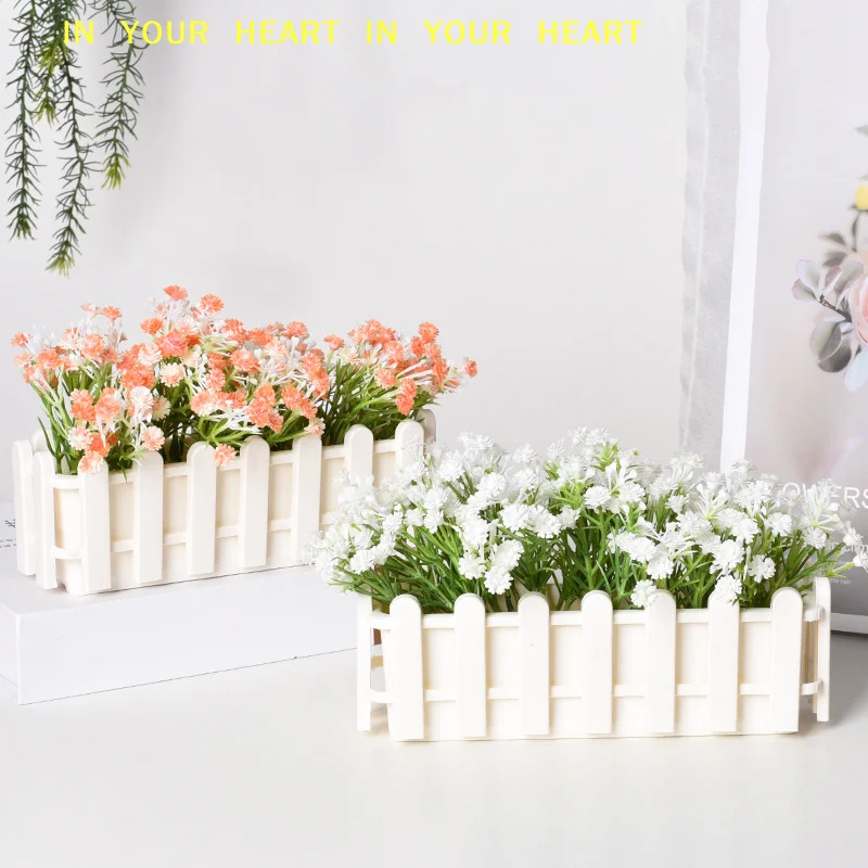 【X】Flower Pot Fence Plant Basket Container Planter Flower Arrangement Home Garden Wedding Decoration Small Fence
