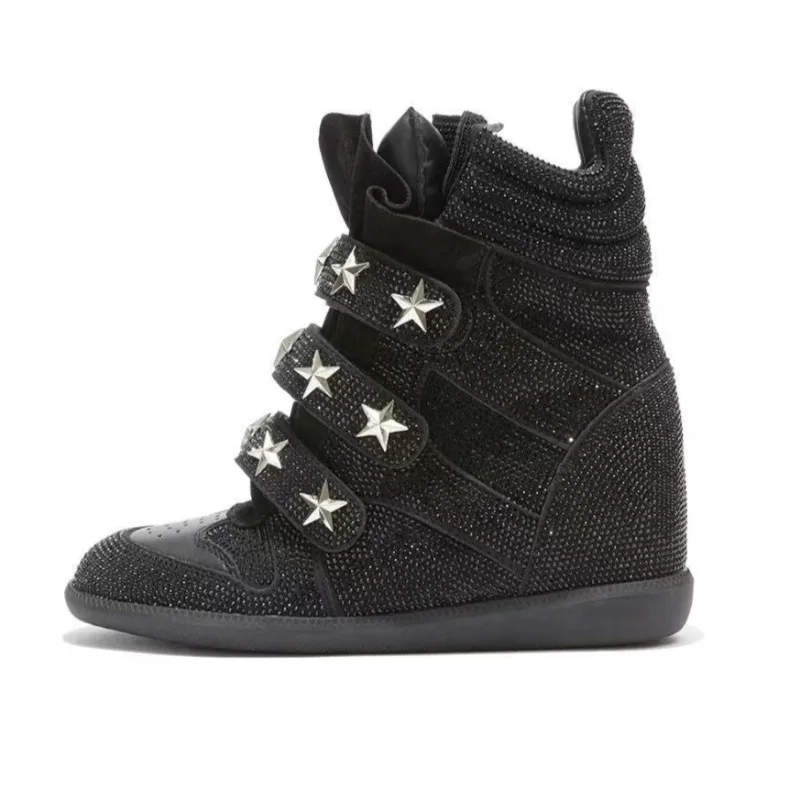 Fashion Shoes for Women High Quality Luxury Rhinestone Ankle Boots Designer Casual Sneakers Women Trendy Shoes Zapatos De Mujer - view 2