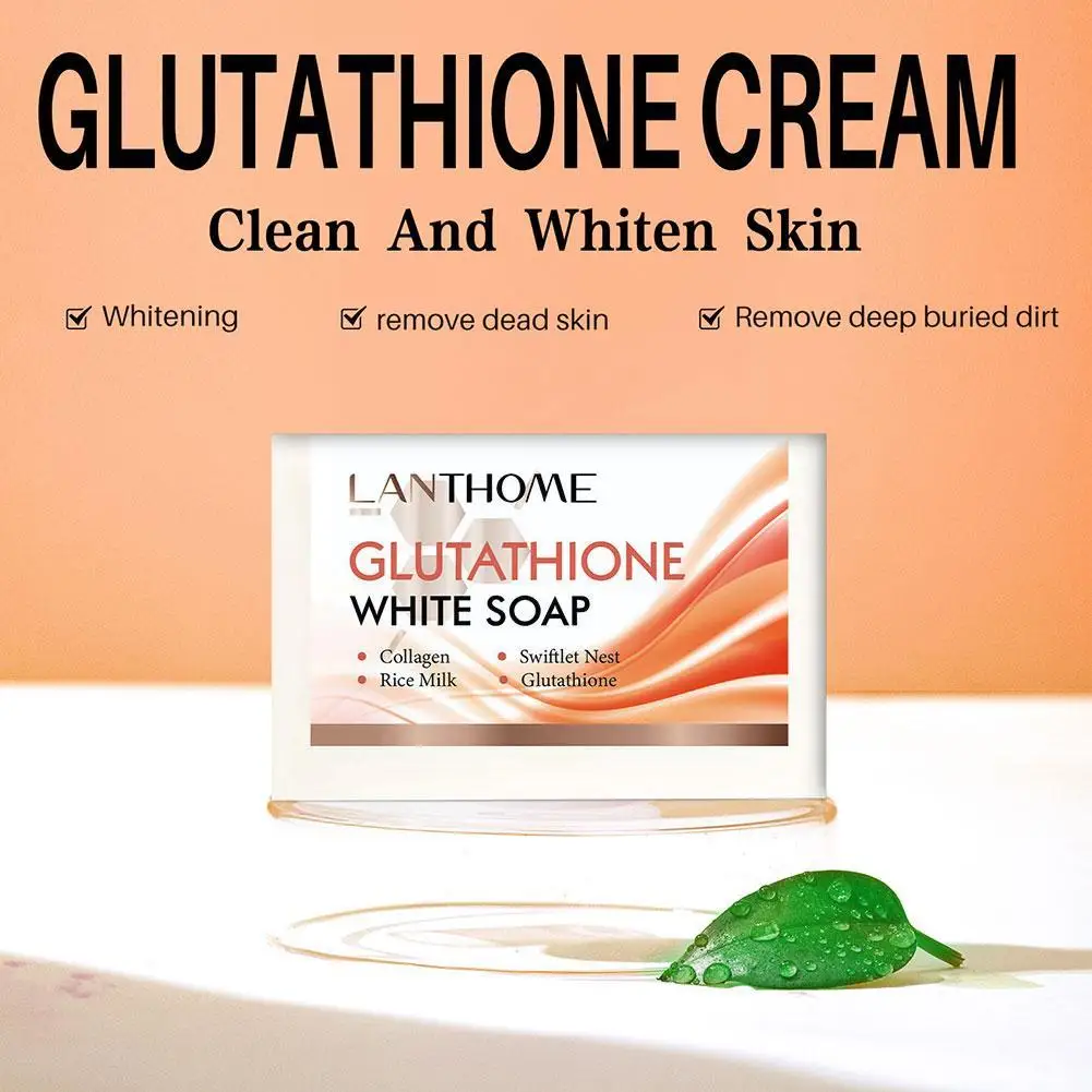 Original Lanthome Glutathione Whitening Soap For Face Skin Brightening Body Moisturizers ReduceWrinkle Freckle Firming Nour M7N3