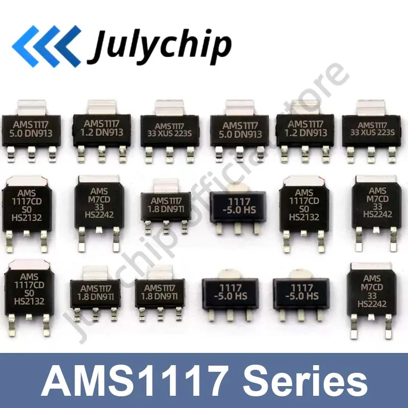 20 pcs AMS1117 AMS1117-3.3V AMS1117-ADJ AMS1117-1.8 AMS1117-1.2 AMS1117-5.0 AMS1117-2.5 AMS1117-3.3 AMS1117-5.0 AMS1117-1.5