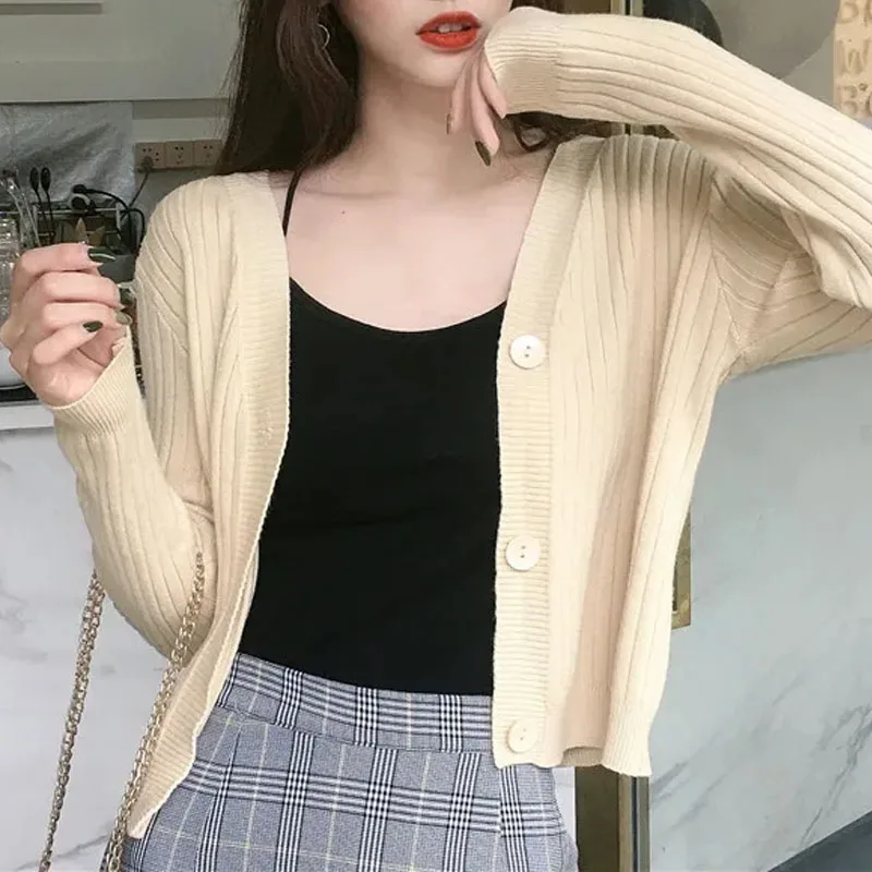 ニットウェア新しい白 O ネックニットセーター女性カーディガン長袖セーター De Mujer ニットセーターカーディガン女性トップス Q1205