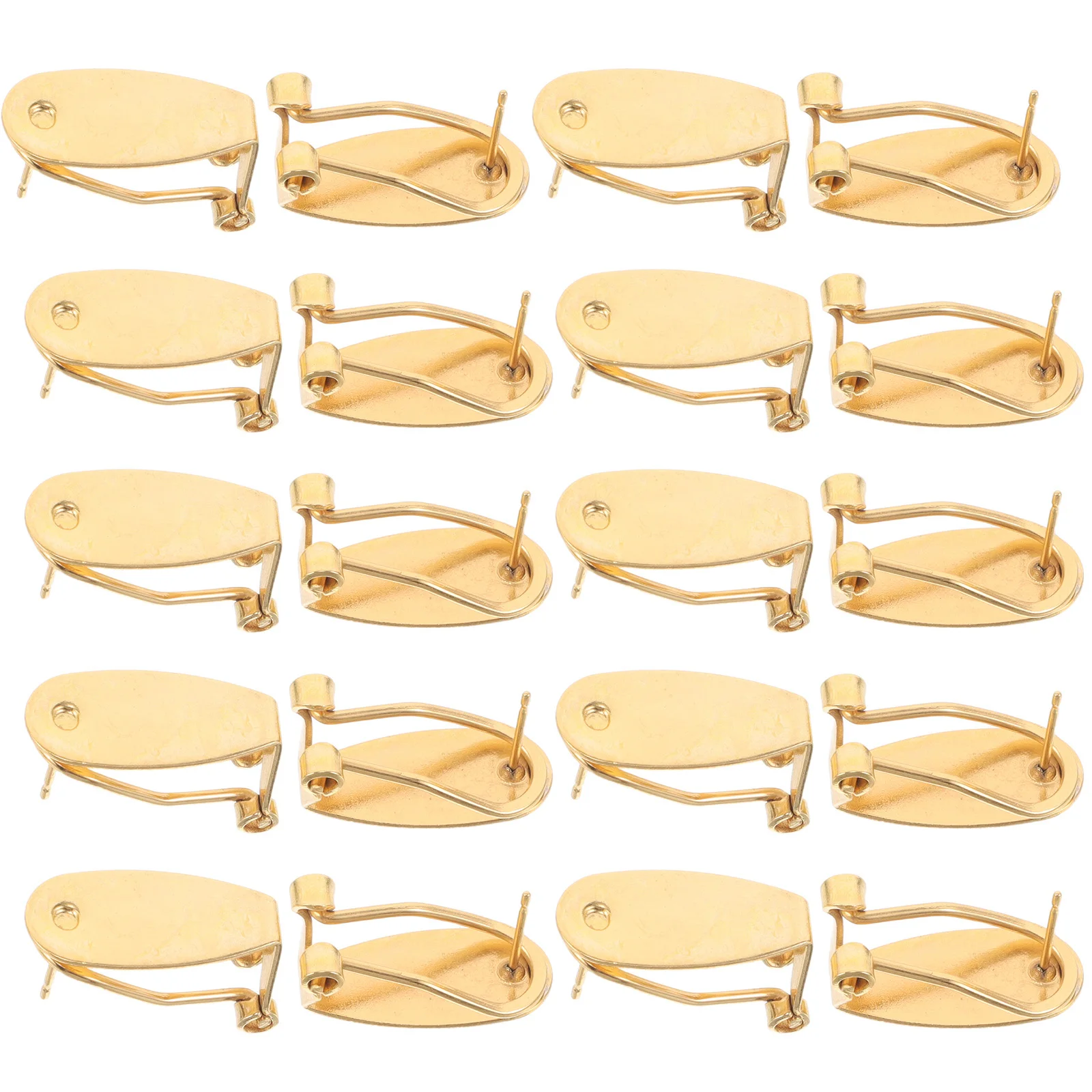 

50Pcs Copper Oval Clip on Earring Blanks Flat Pads Posts Secure Earring Findings DIY Jewelry Making Kit Earrings Clip on