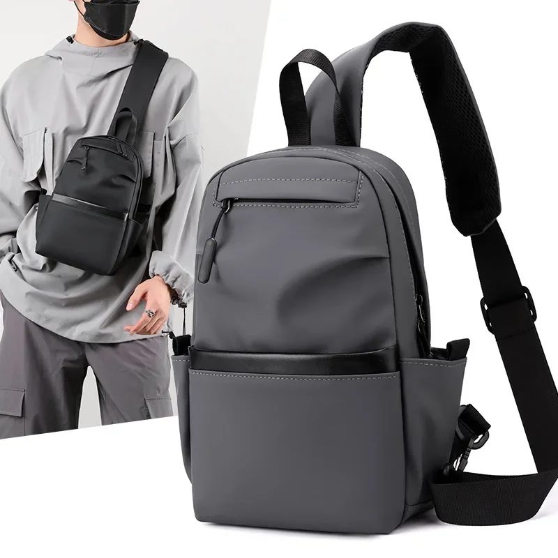 Men\'s chest bag 2024 new fashion trendy brand cross bag shoulder bag casual crossbody ins mobile phone small backpack