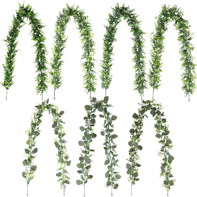 

NEW artificial Eucalyptus Garland Rattan for Wreaths DIY Wedding Decorations Arch Wall Backdrop Green Hanging Vine Fake Plants