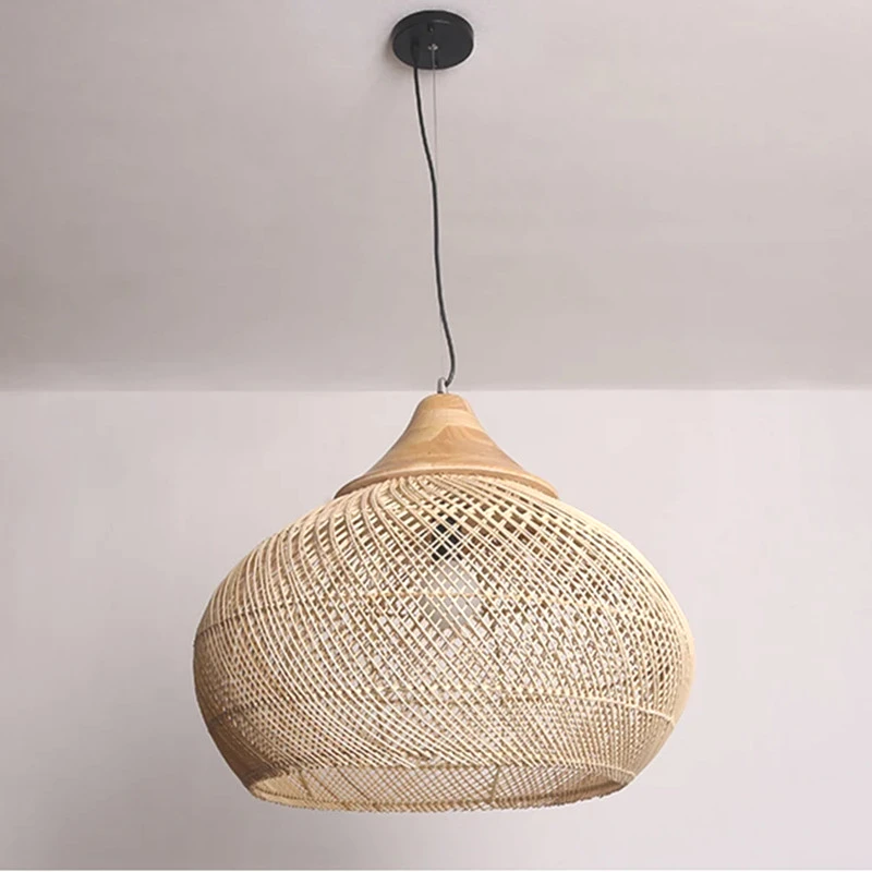 Estilo chinês Handmade Rattan Lâmpadas De Teto, Lustre Para Cozinha Mesa De Sala De Jantar, LED Luz Pingente, Loft Home-Appliance