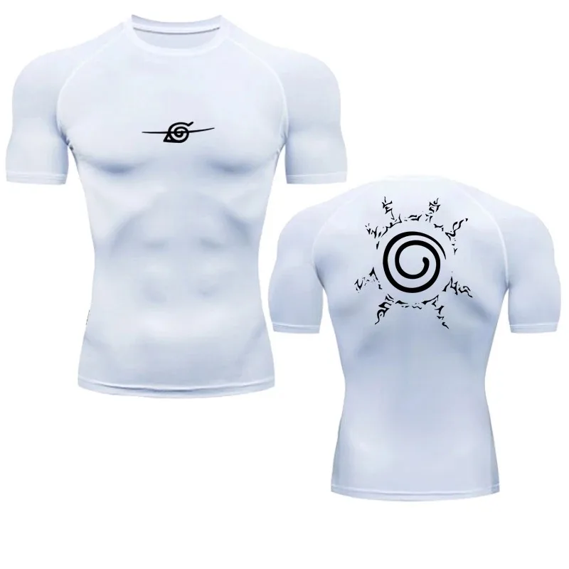 Camisas de compressão masculinas anime esporte secagem rápida ginásio tshirts fitness topos t verão outono masculino image 5