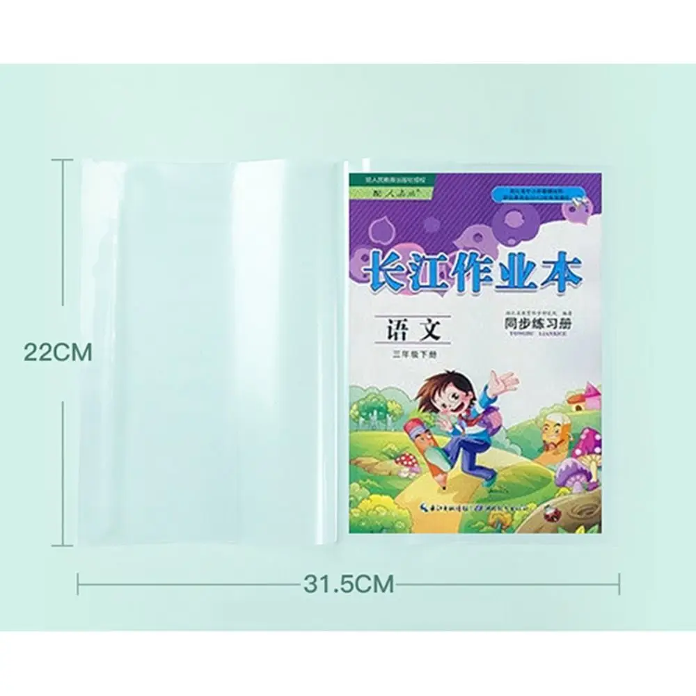 10 Buah/Set Kulit Buku Berperekat Pola Kotak-kotak Tahan Air S/M/L Lengan Buku Transparan Kertas Pembungkus Buku Siswa