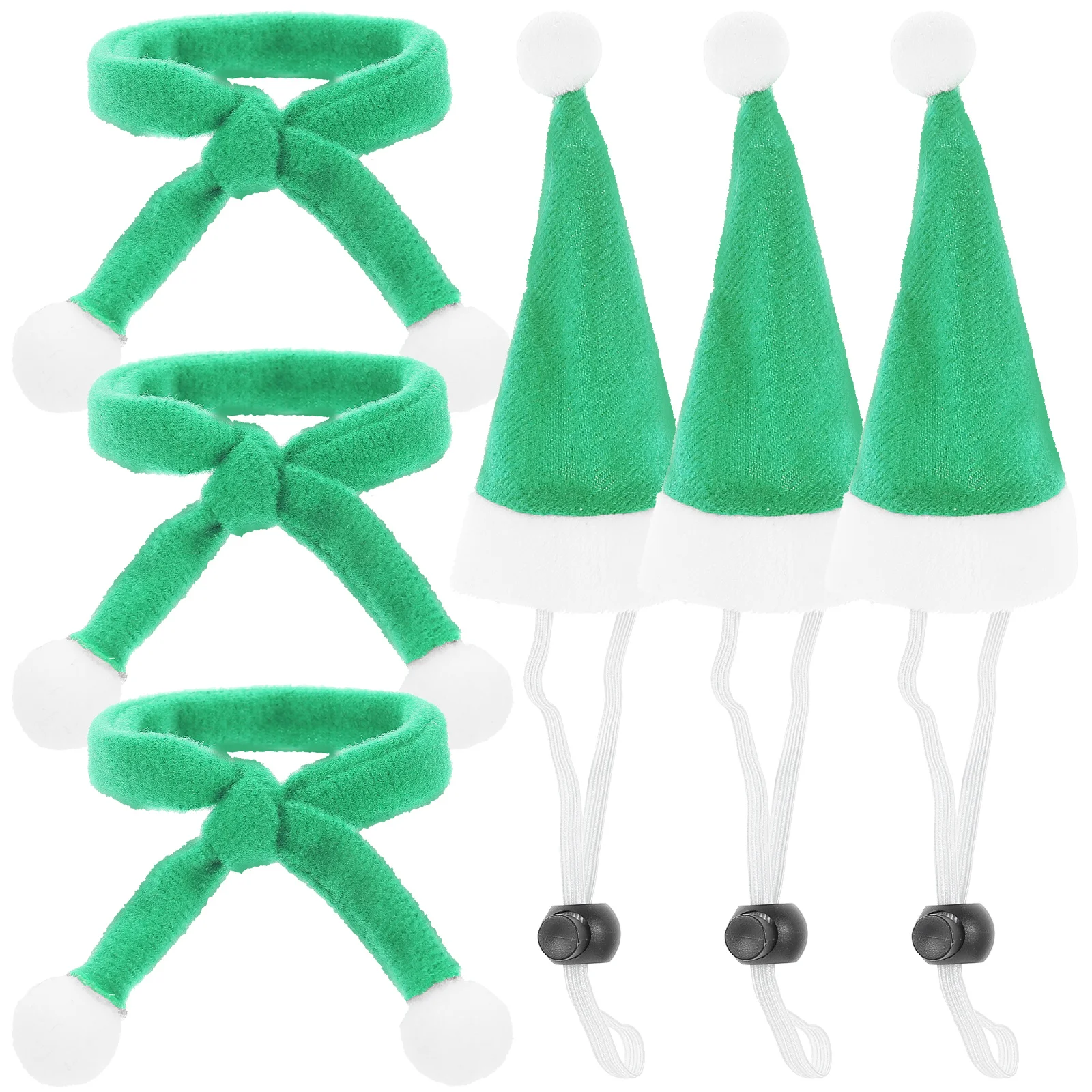 

6 Pcs Pet Christmas Hat Scarf Set Dog Cat Headdress Cosplay Decor Party Ornament for Costumes Decoration