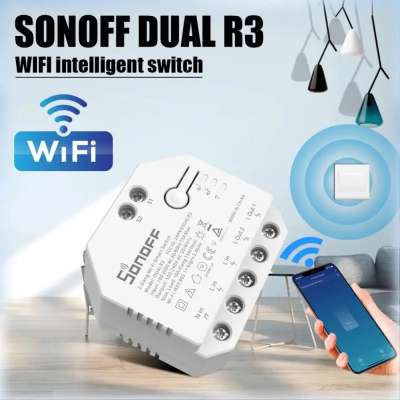 SONOFF DUALR3 Dual Relay Support 2-way DIY Smart Switch modulo relè di misurazione dell\'alimentazione Smart Home Control tramite EWeLink Alexa Google