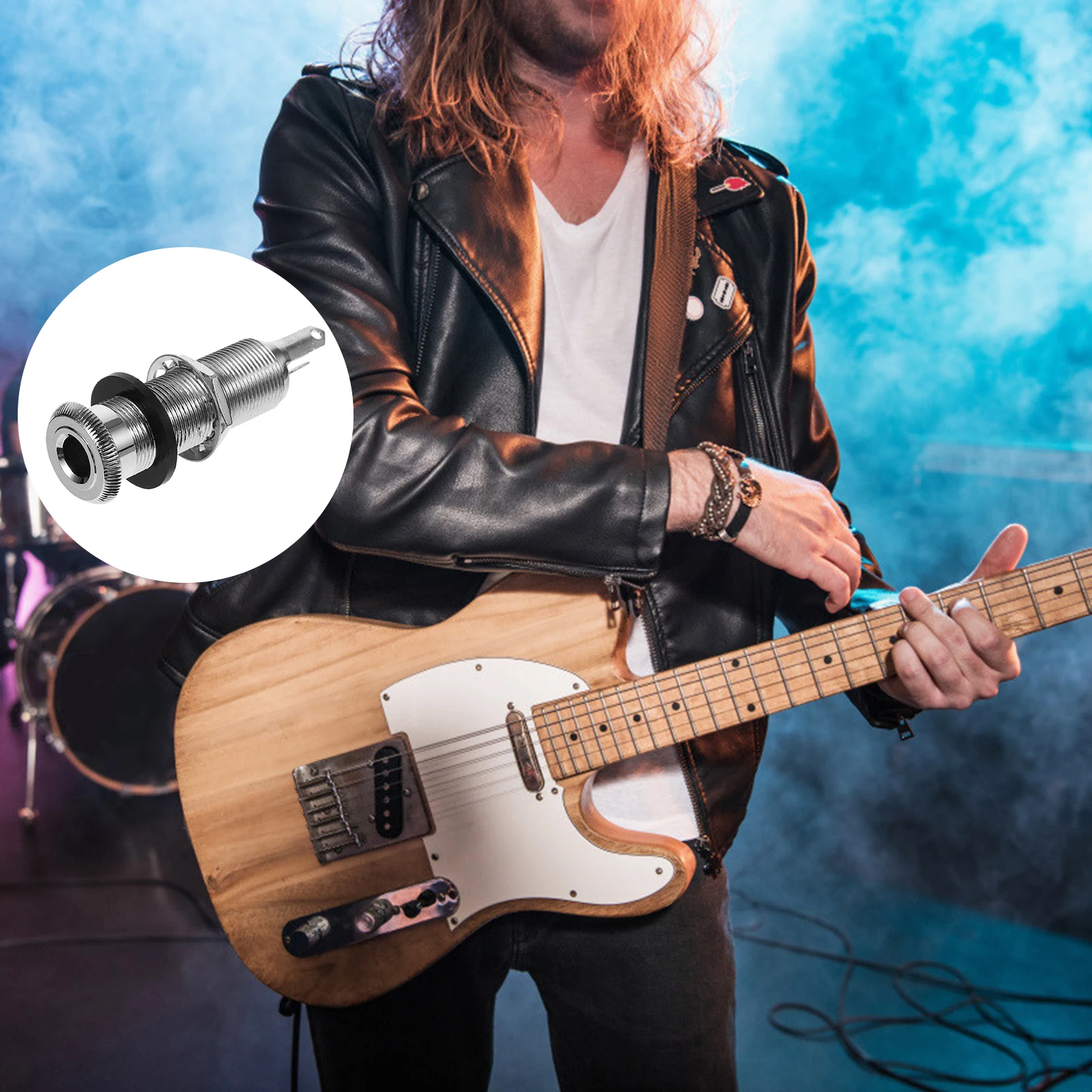 

4 Pin Stereo Socket Input Plug Flush Mount Guitar Accessories Jack Bass Barrel Cylinder for Trailer
