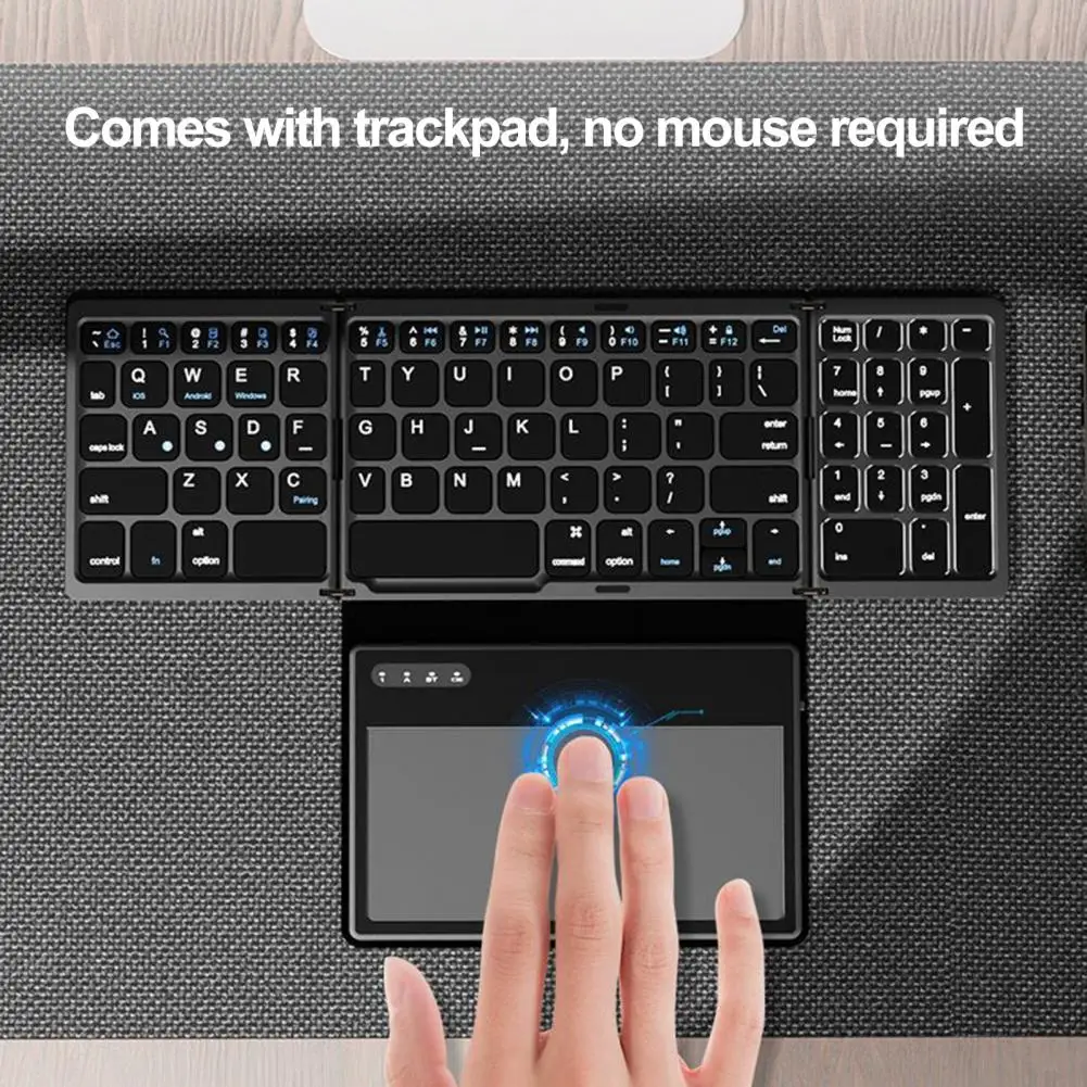 Prácticos accesorios de computadora, teclado plegable portátil triple de bajo consumo para tableta, escritura de teclado plegable