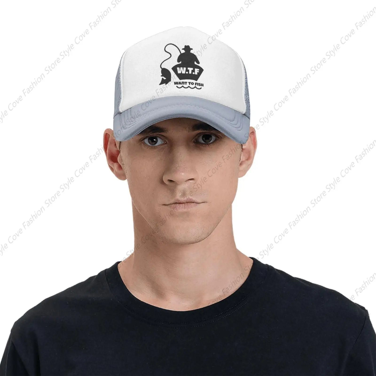 WTF dove sta il cappello da camionista di pesce uomo donna cappello da Baseball regolabile cappello a rete per adulti cappello da camion Hip Hop quattro stagioni castetta