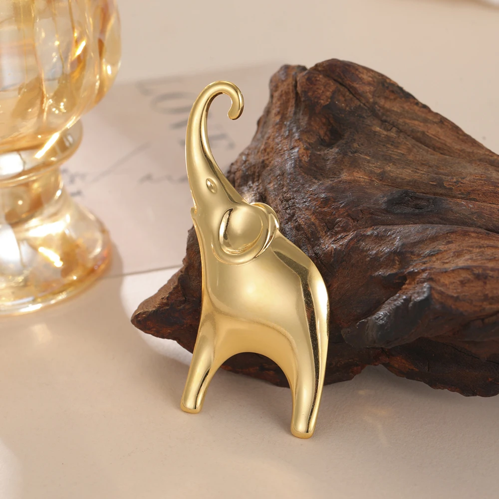 Dawapara Good Luck Elephant Brosche Pin Afrika Tier Totem Minimalistische Accessoires Broschen aus Edelstahl – Detail 13