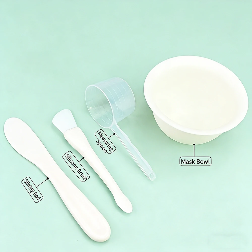 1/2/3/4pcs Maschera per il viso fai da te Ciotola di miscelazione Cucchiaio Stick Set SPA Strumento di bellezza fai da te Maschera di fango morbido Applicatore Spatola Strumenti per la cura della pelle