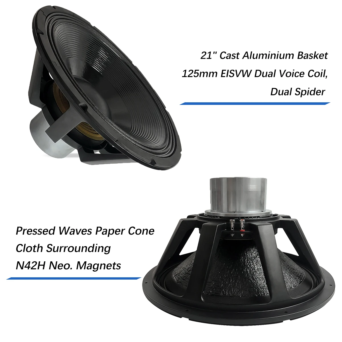 21 Inch Professional Car Audio Loudspeaker Subwoofer 3000W Cast Aluminium Basket Powered Subwoofer Dual DC 12V Car Subwoofer