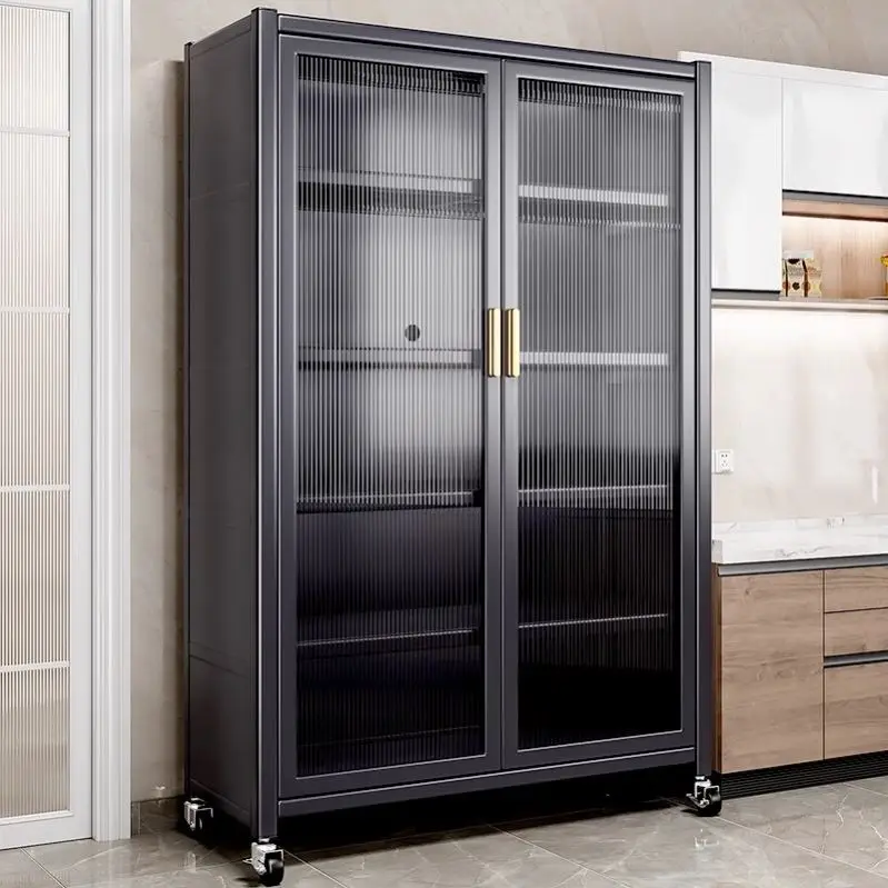 Loker dapur Kabinet multi-lapis dari lantai ke langit-langit Loker Penyimpanan peralatan Oven rumah tangga Oven microwave