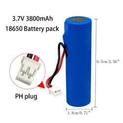 3.7V akumulator litowo-jonowy 3800mAh 18650 bateria z gniazdem zastępczym DIY przewód na oświetlenie awaryjne