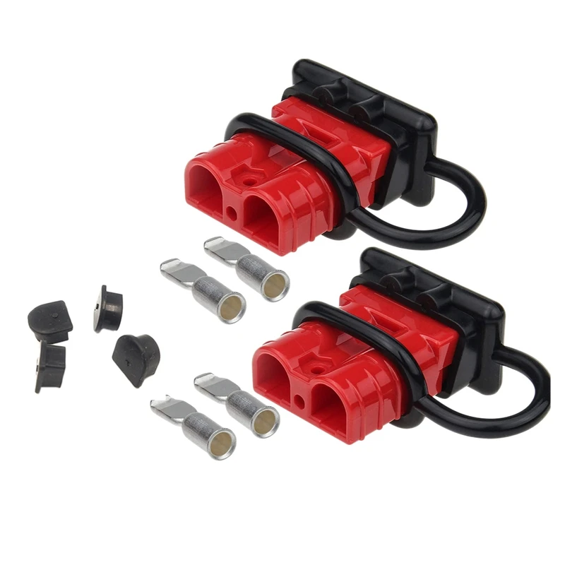 2Pcs 6-10 Gauge Battery Quick Connector/Disconnect 50A 12-36V Battery Jumper Cable Plug Connector Kit Battery Quick Plug