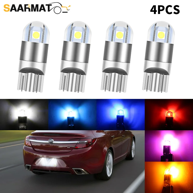 4pcs LED License Plate Light Bulb W5W T10 Lamp Canbus For Buick Regal Allure LaCrosse Enclave Verano Cascada Envision Encore