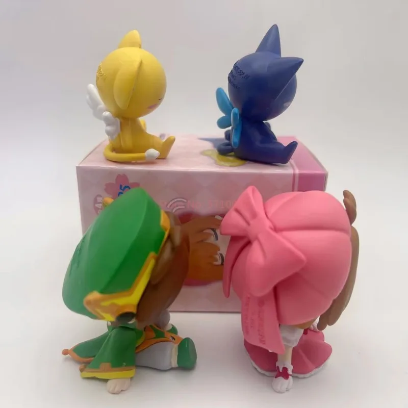 Cardcaptor sakura dormindo ombro a ombro japonês torcido ovo versão q li syaoran keroberos anime figura decoração brinquedos presente
