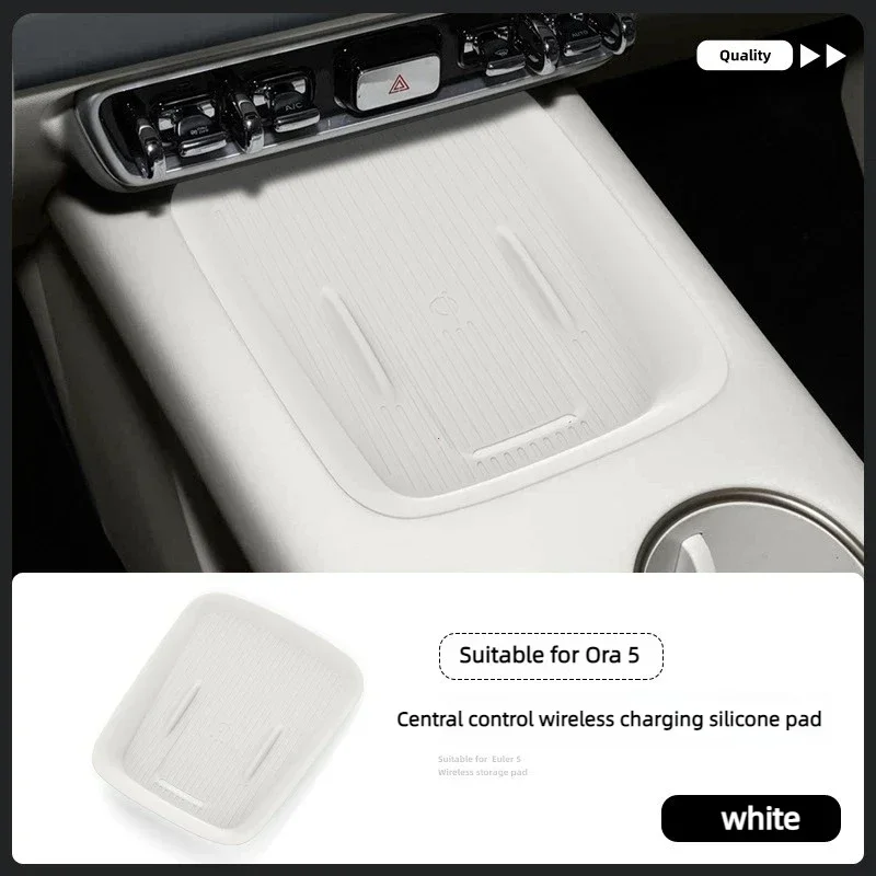 Car Central Control Wireless Charging Silica Gel Pad Anti-Skid Pad for Ora 5 2026 Car Interior Accessories