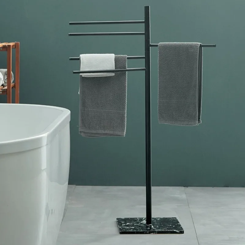 

Metal Bathroom Towel Rack Standing Towels Storage Holder Multipurpose Towel Bar Modern Rotating Towels Bars Bathrooms Organizers