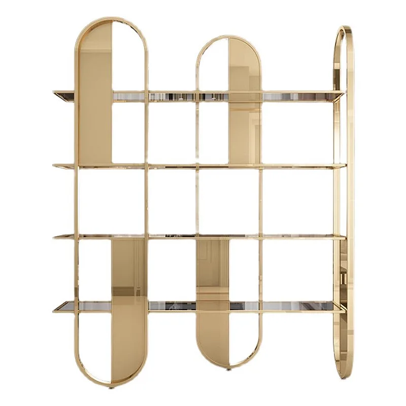 

Light luxury shelves Home living room Office storage shelves Metal bookshelves