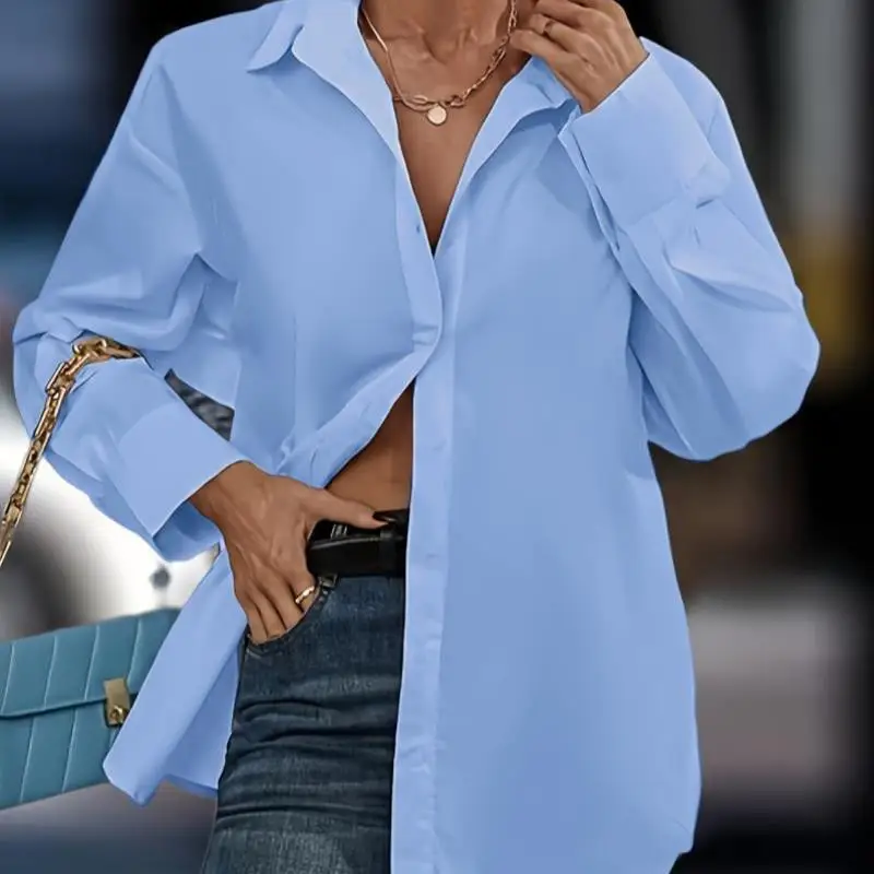 Ele Pure Color Long Sve irt C 3892026 transfrontalier nouveau Sle Bal ceinturé femme Faion Princ Sve mince