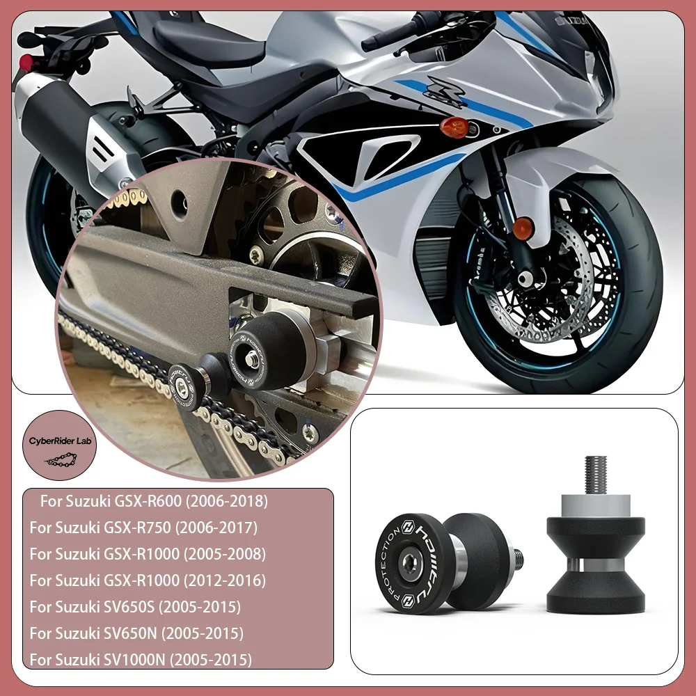 

For Suzuki GSX-R600/R750/1000/SV650S/N/SV1000S/N Paddock Stand Bobbins-Motorcycle Accessories, Spindle Bobbins