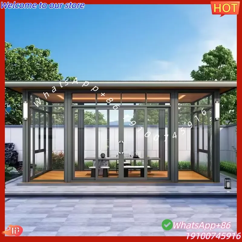 2026 Professional Outdoor Aluminum Alloy Triangle Roof Glass Sunroom Solarium with Customized Window Frame and Modern Design