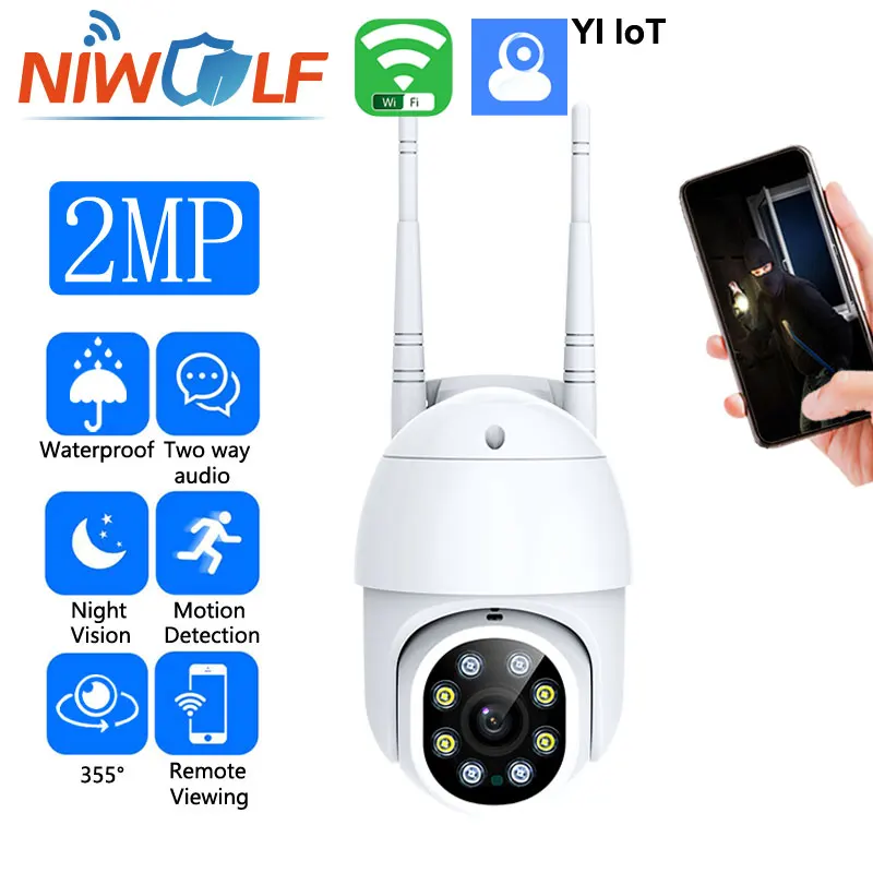 

2MP Wifi Camera Outdoor Waterproof 1080P HD PTZ IP Camera CCTV Video Surveillance Smart Home Security Alarm