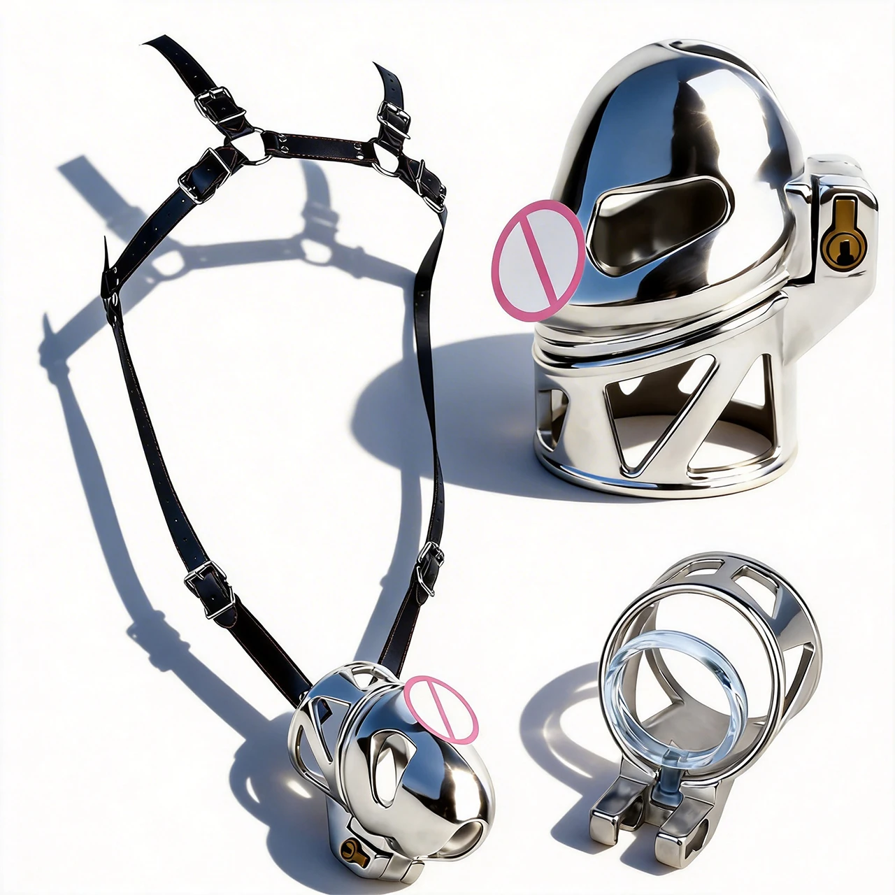 FRRK Penis Head Steel Male Chastity Cage With Chest Bondage Harness Strap Belt BDSM Slave Restraint Games Adult Sex Toys For Men