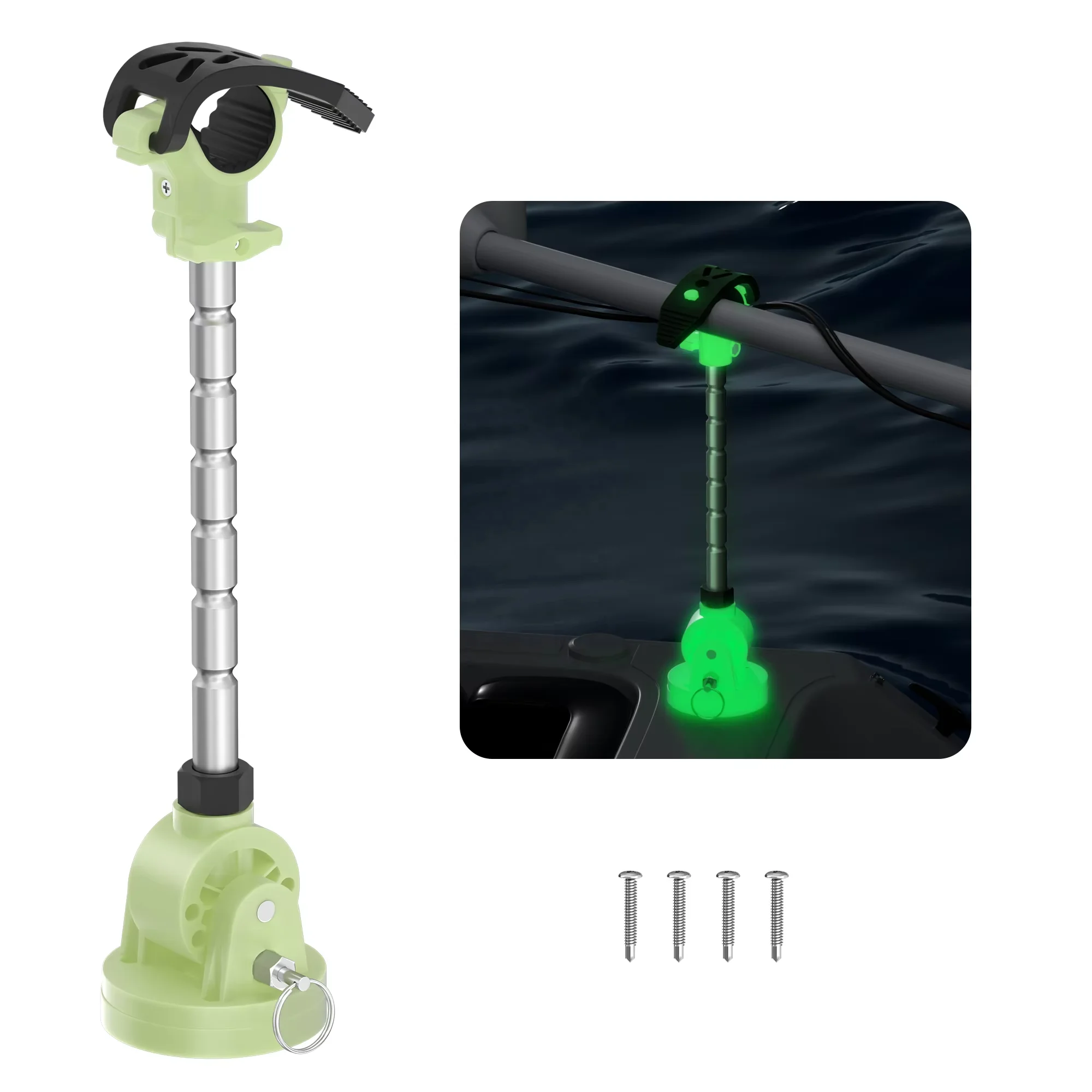 Trolling Motor Stabilizer Glow in the Dark Aluminum Alloy Powder Coated Support Mount Reduce Bounce for Minn Kota MKA-60