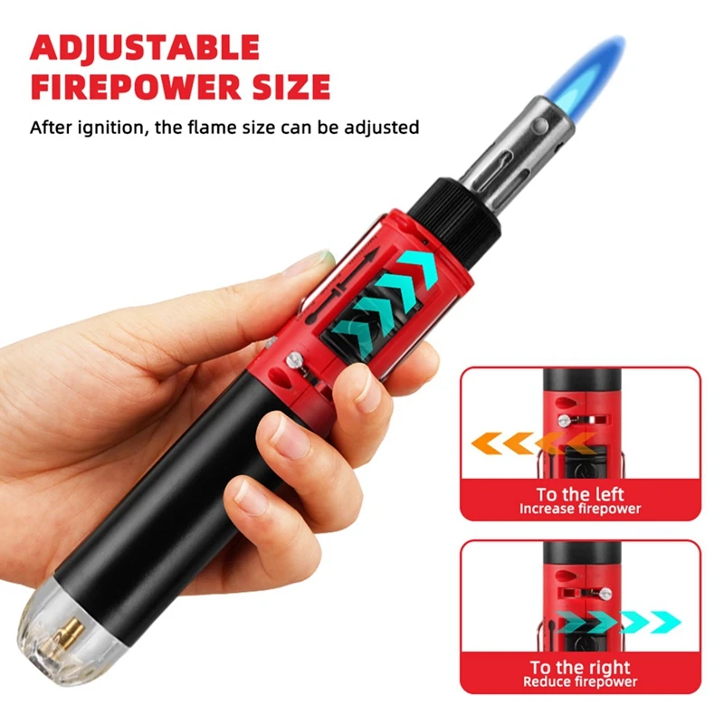 Gas Soldering Iron Heat Gun Blower Torch Self-Ignite Instant Start Adjustable Flame Control Welding Tool C