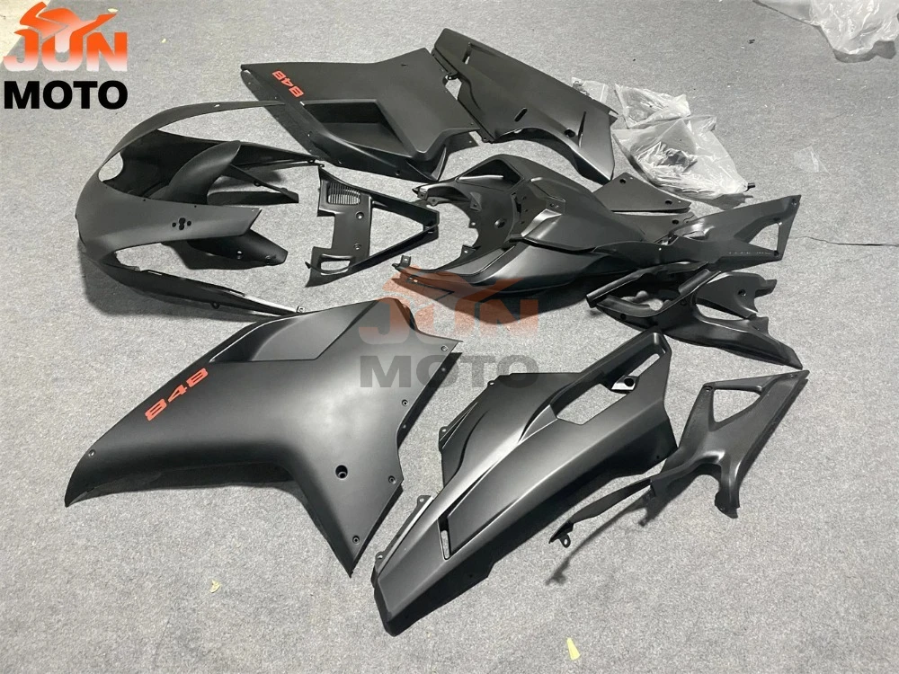 JUN Fit For Ducati 848 1098 1198 07-11 EV0 2007 2008 2009 2010 2011 Motorcycle Fairing Kit Custom Fairing matte Black Red