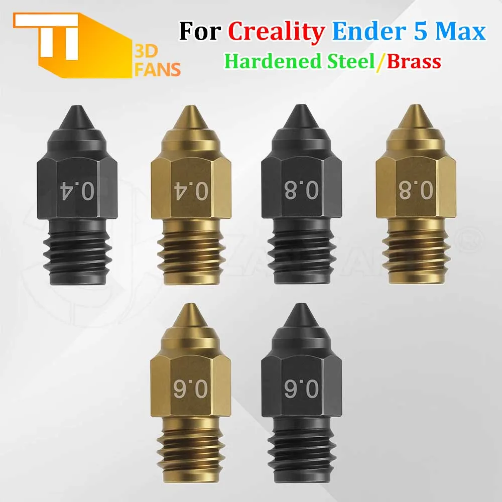 

0.4mm 0.6mm 0.8mm Hotend Nozzle For Creality Ender 5 Max Brass Hardened Steel Nozzle Replacement part for 3d printer accessories