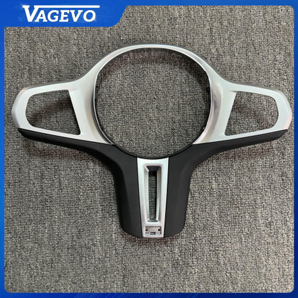 For BMW G-Chassis Sport Steering Wheel Cove Silver & Black Low Spec Without Heating Holes & Button Frames Auto Tuning Parts view 2