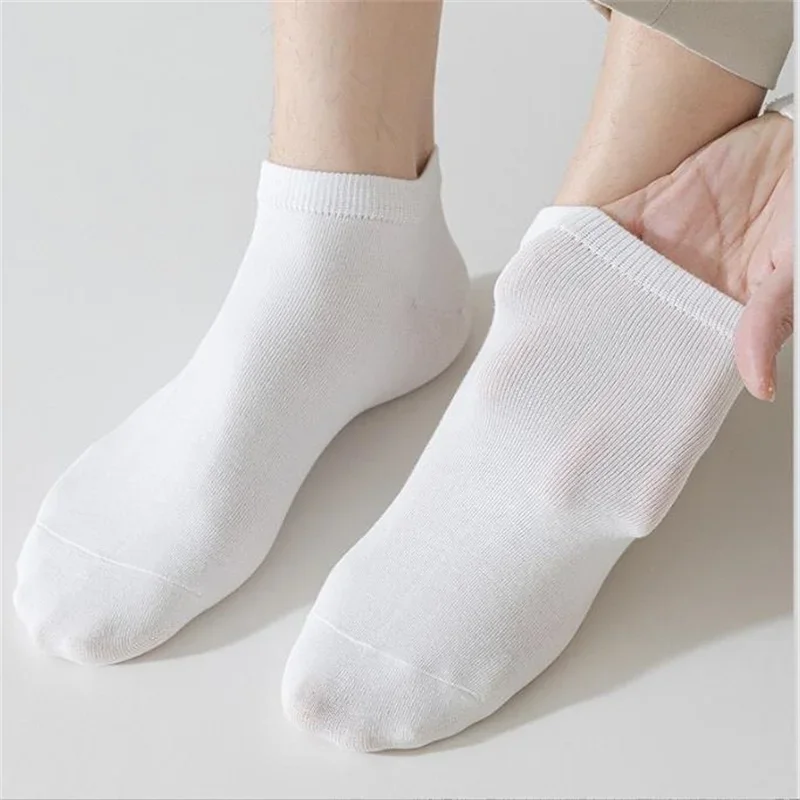 

1/10/20/40 Pairs Men's Socks Spring Summer Thin Breathable Soft Polyester Cotton Socks Black Casual Business Ankle Boat Socks